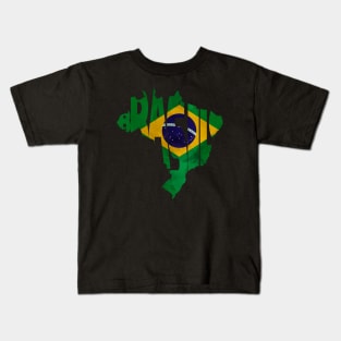 Brazil Typo Map Kids T-Shirt